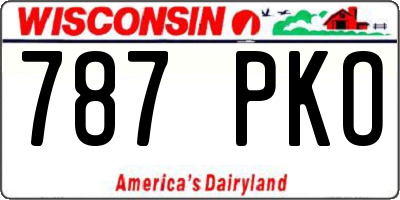 WI license plate 787PKO