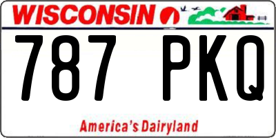 WI license plate 787PKQ