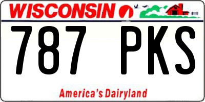 WI license plate 787PKS