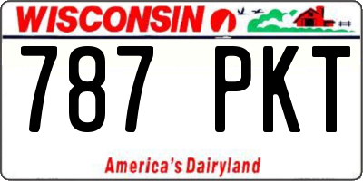 WI license plate 787PKT