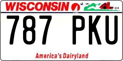 WI license plate 787PKU