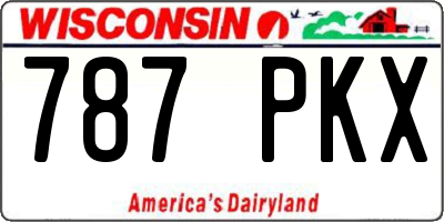 WI license plate 787PKX