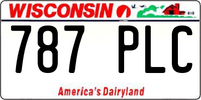 WI license plate 787PLC