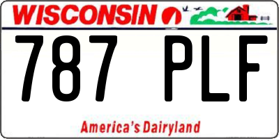WI license plate 787PLF