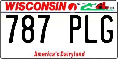 WI license plate 787PLG