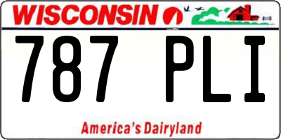 WI license plate 787PLI