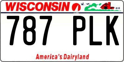 WI license plate 787PLK