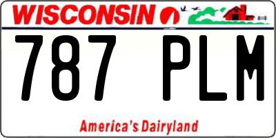 WI license plate 787PLM