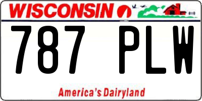 WI license plate 787PLW