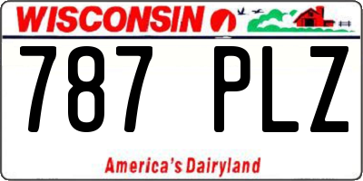 WI license plate 787PLZ