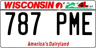 WI license plate 787PME