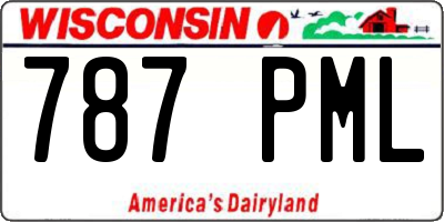 WI license plate 787PML