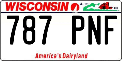 WI license plate 787PNF