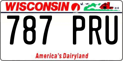 WI license plate 787PRU