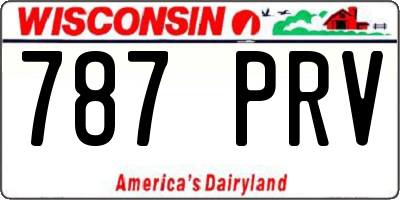 WI license plate 787PRV