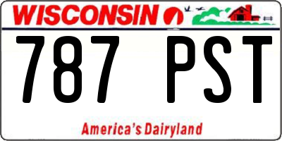 WI license plate 787PST