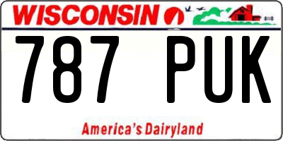 WI license plate 787PUK