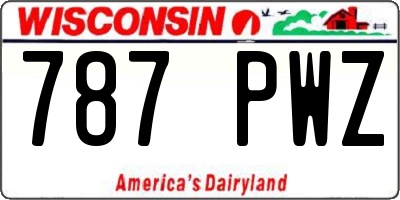 WI license plate 787PWZ