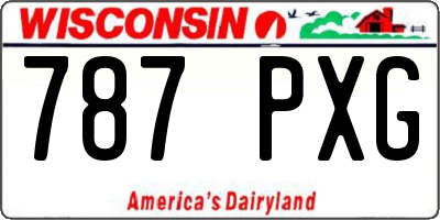 WI license plate 787PXG