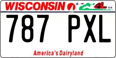 WI license plate 787PXL