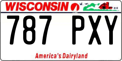 WI license plate 787PXY