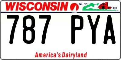 WI license plate 787PYA