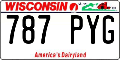 WI license plate 787PYG