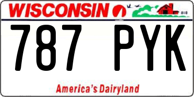 WI license plate 787PYK