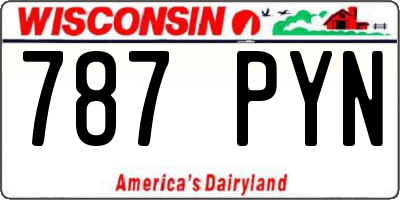 WI license plate 787PYN