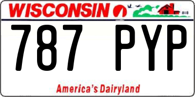 WI license plate 787PYP