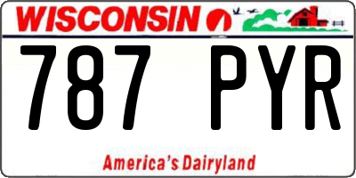 WI license plate 787PYR