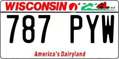 WI license plate 787PYW