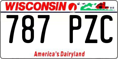 WI license plate 787PZC