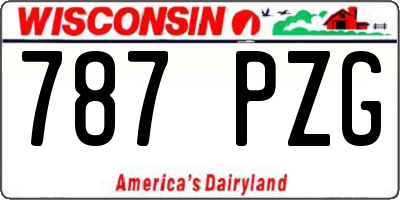 WI license plate 787PZG