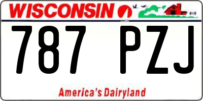WI license plate 787PZJ