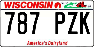 WI license plate 787PZK