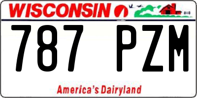 WI license plate 787PZM