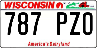 WI license plate 787PZO