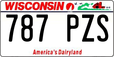 WI license plate 787PZS