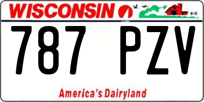 WI license plate 787PZV