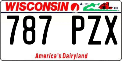 WI license plate 787PZX