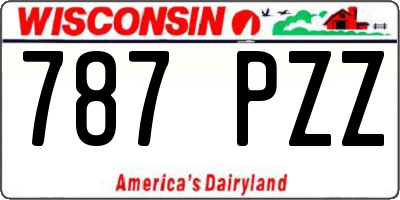 WI license plate 787PZZ