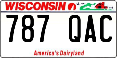 WI license plate 787QAC