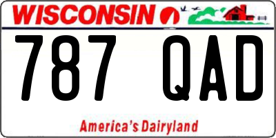 WI license plate 787QAD