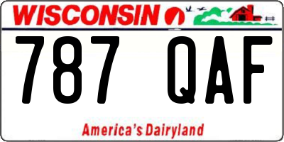 WI license plate 787QAF