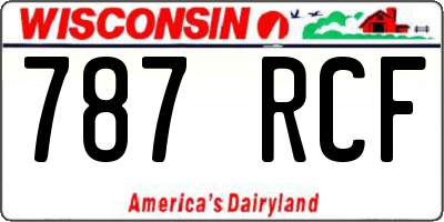 WI license plate 787RCF
