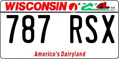WI license plate 787RSX