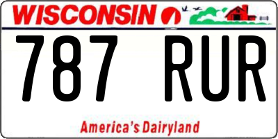 WI license plate 787RUR
