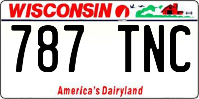 WI license plate 787TNC