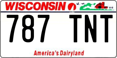 WI license plate 787TNT